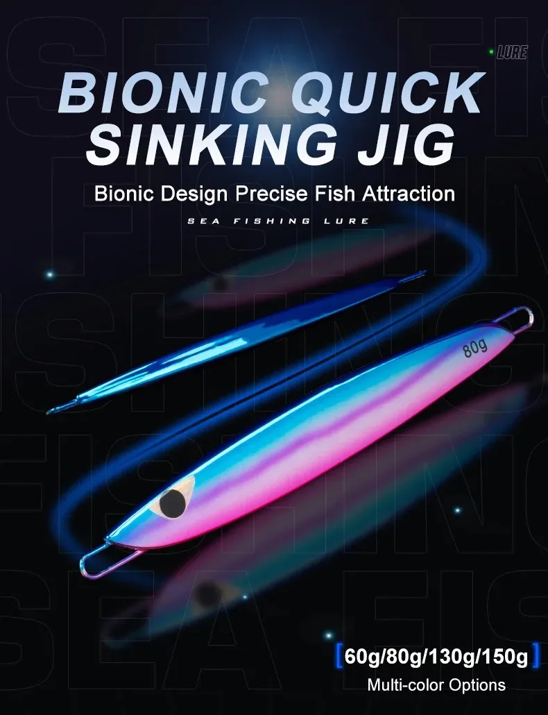 Cheery GS New OEM Slow Pitch Jigging Fishing Lure 60g 80g 130g ABS Pencil Lure - view 9