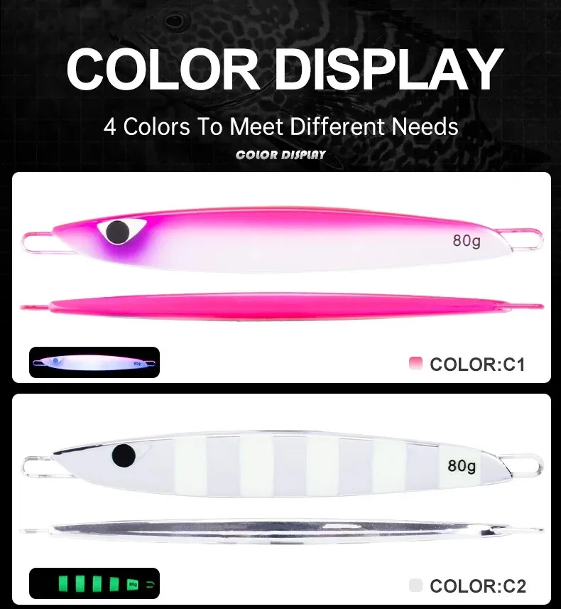 Cheery GS New OEM Slow Pitch Jigging Fishing Lure 60g 80g 130g ABS Pencil Lure - view 16