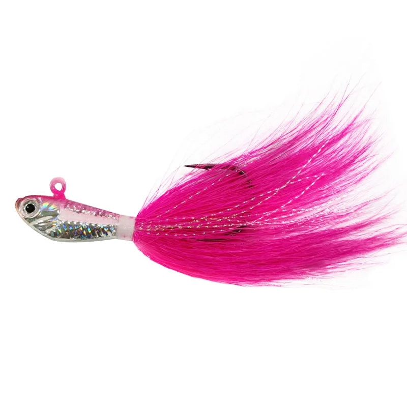 Wholesale 1oz Jig Head Bucktail Fishing Lures Black White