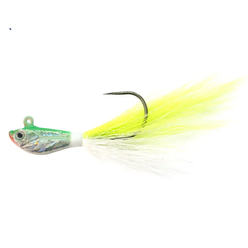 Wholesale 1oz Jig Head Bucktail Fishing Lures Black White ABS Pencil Lure - view 14