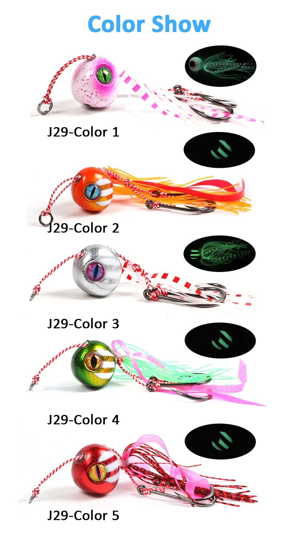 CHEERY J29B Fish Lure Luminous Inchiku Slider Jig Fast Metal ABS Pencil Lure - view 1