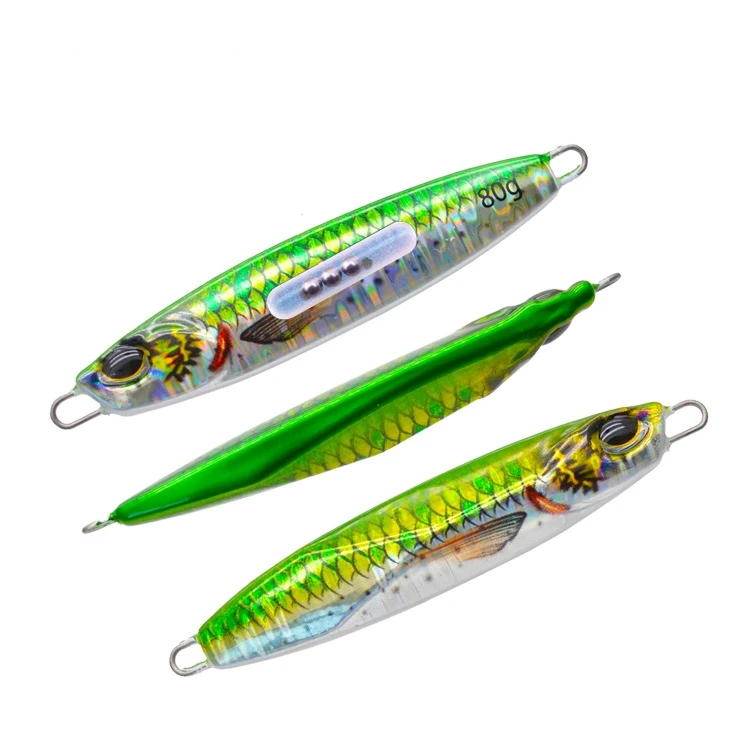 Summer 3D Printed Metal SlowJig Bait 40g 60g 80g Artificial