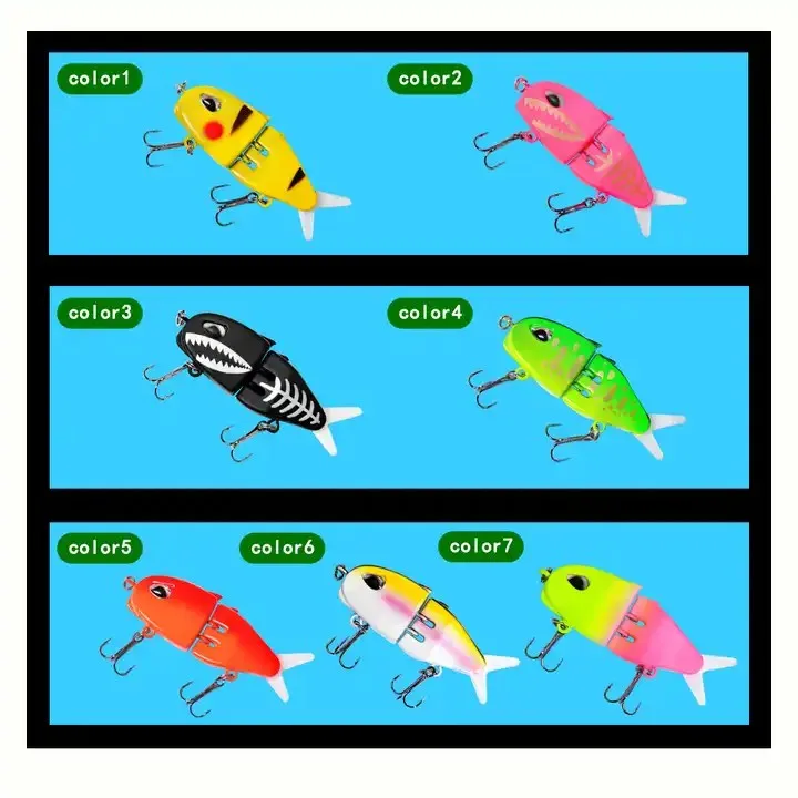NEW 60cm 6.5g 2 Sections Glide Rattled Soft Tail Swimbait Large ABS Pencil Lure - view 7