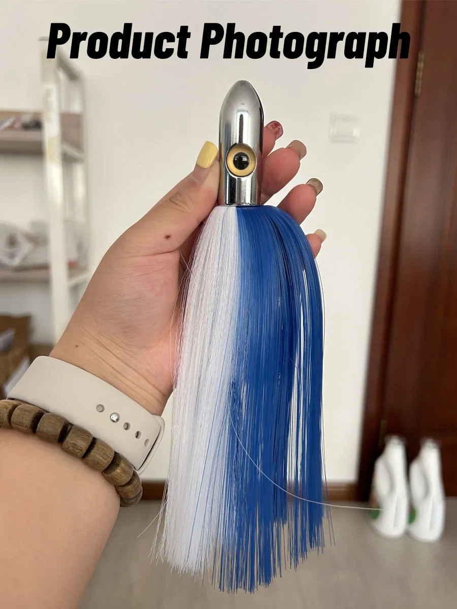 PP Swim Bait Artificial Hard Tuna Trolling Lure with Nylon Hair ABS Pencil Lure - view 7