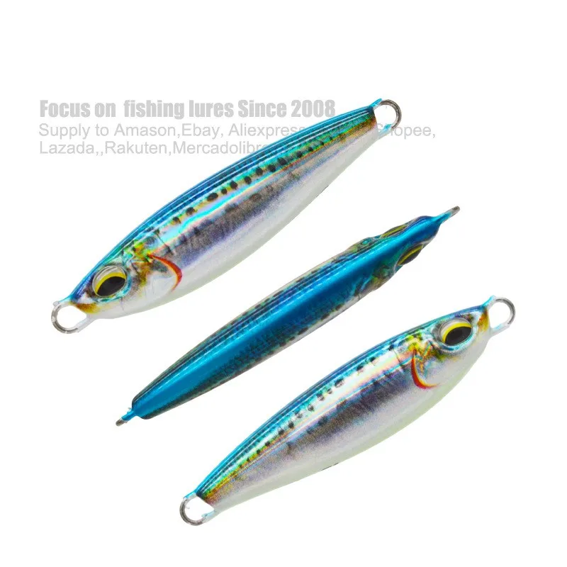 HOT Slow Pitch Jigs 20g 30g 40g 3D Print Color Metal Japanese ABS Pencil Lure - view 6