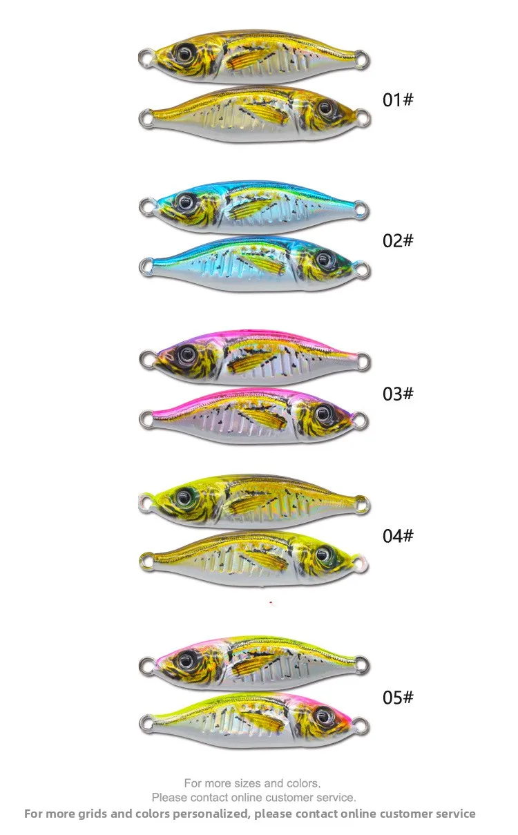 3D Printed Metal Barracuda Dying Fish UV Glow Jigging Lure for ABS Pencil Lure - view 14