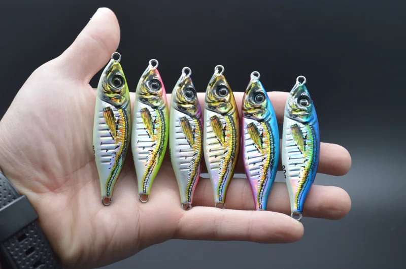 3D Printed Metal Barracuda Dying Fish UV Glow Jigging Lure for - Pencil Lure by Cheery