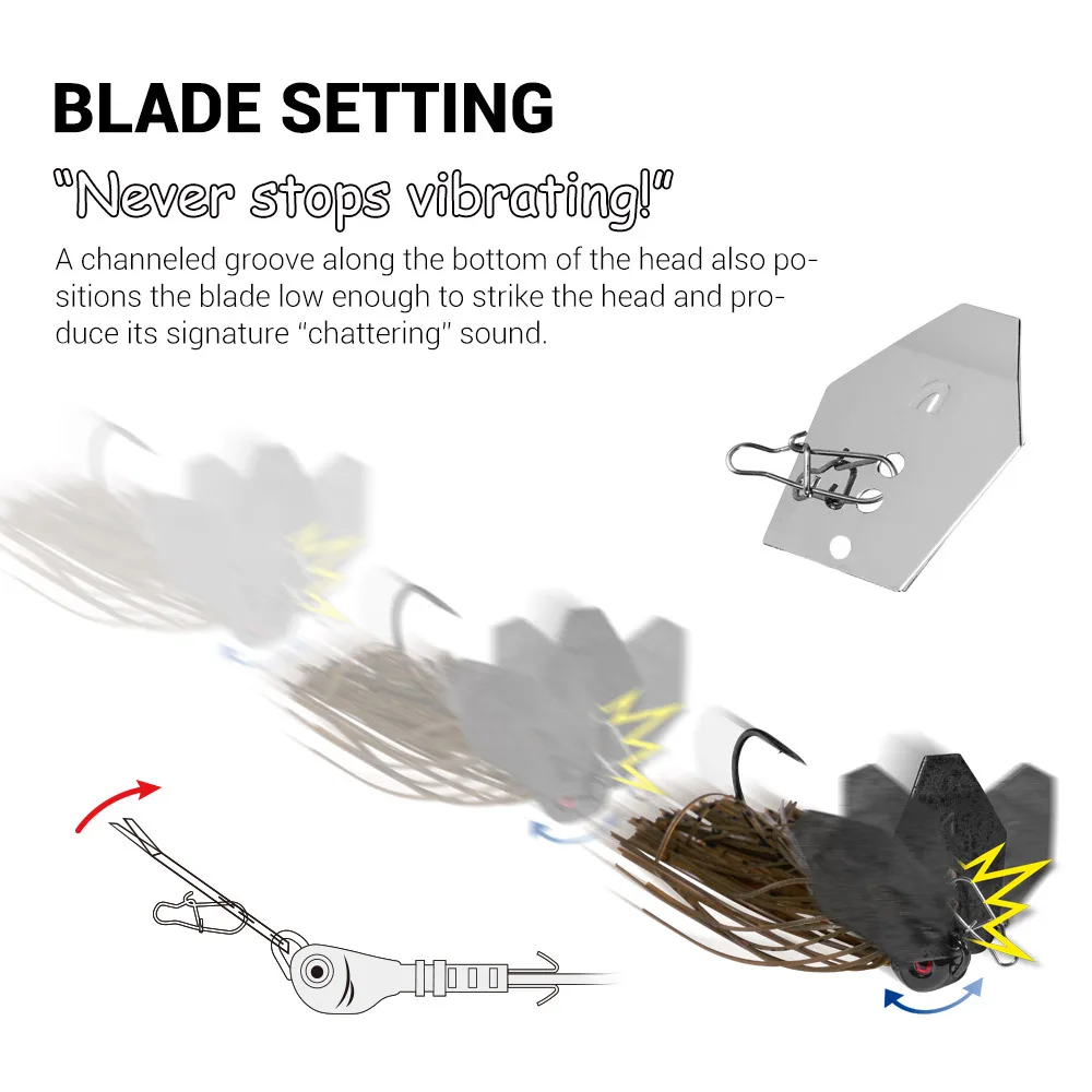 CHEERY 6 Colors Chatterbait Blade Jig Lures Noise Vibration Swim ABS Pencil Lure - view 3