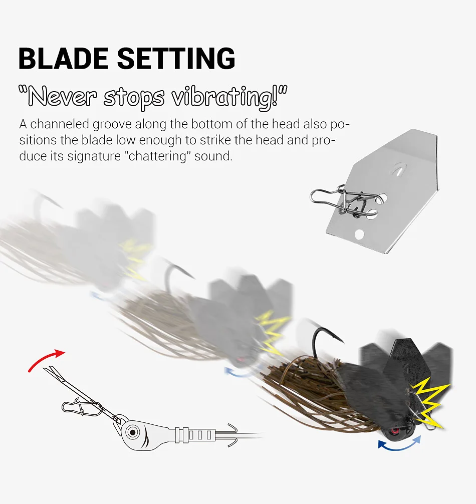 CHEERY 6 Colors Chatterbait Blade Jig Lures Noise Vibration Swim ABS Pencil Lure - view 9