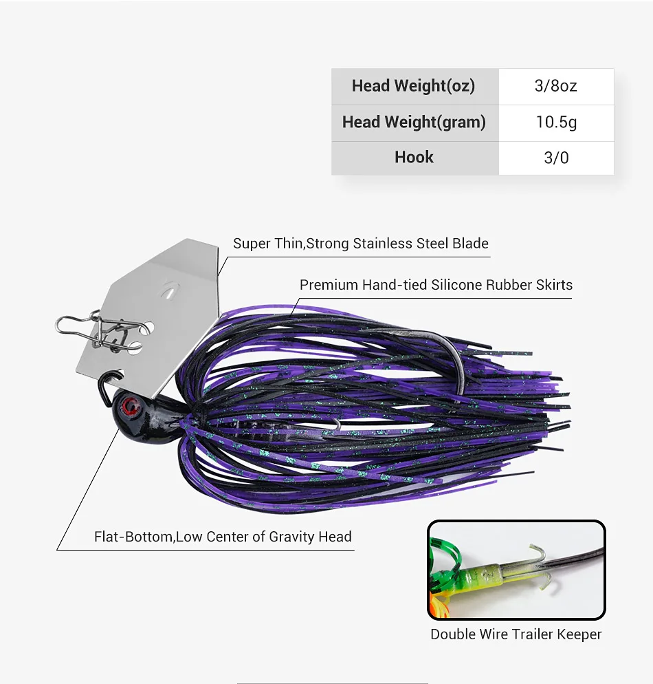 CHEERY 6 Colors Chatterbait Blade Jig Lures Noise Vibration Swim ABS Pencil Lure - view 1