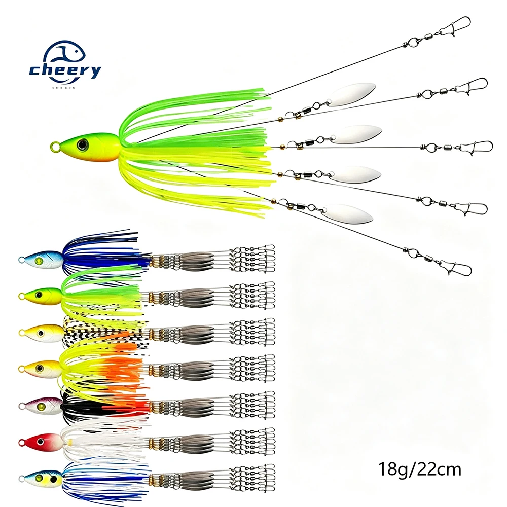 Cheery Wholesale Saltwater Salmon Aluminum Multi-Blade Umbrella Metal Jig