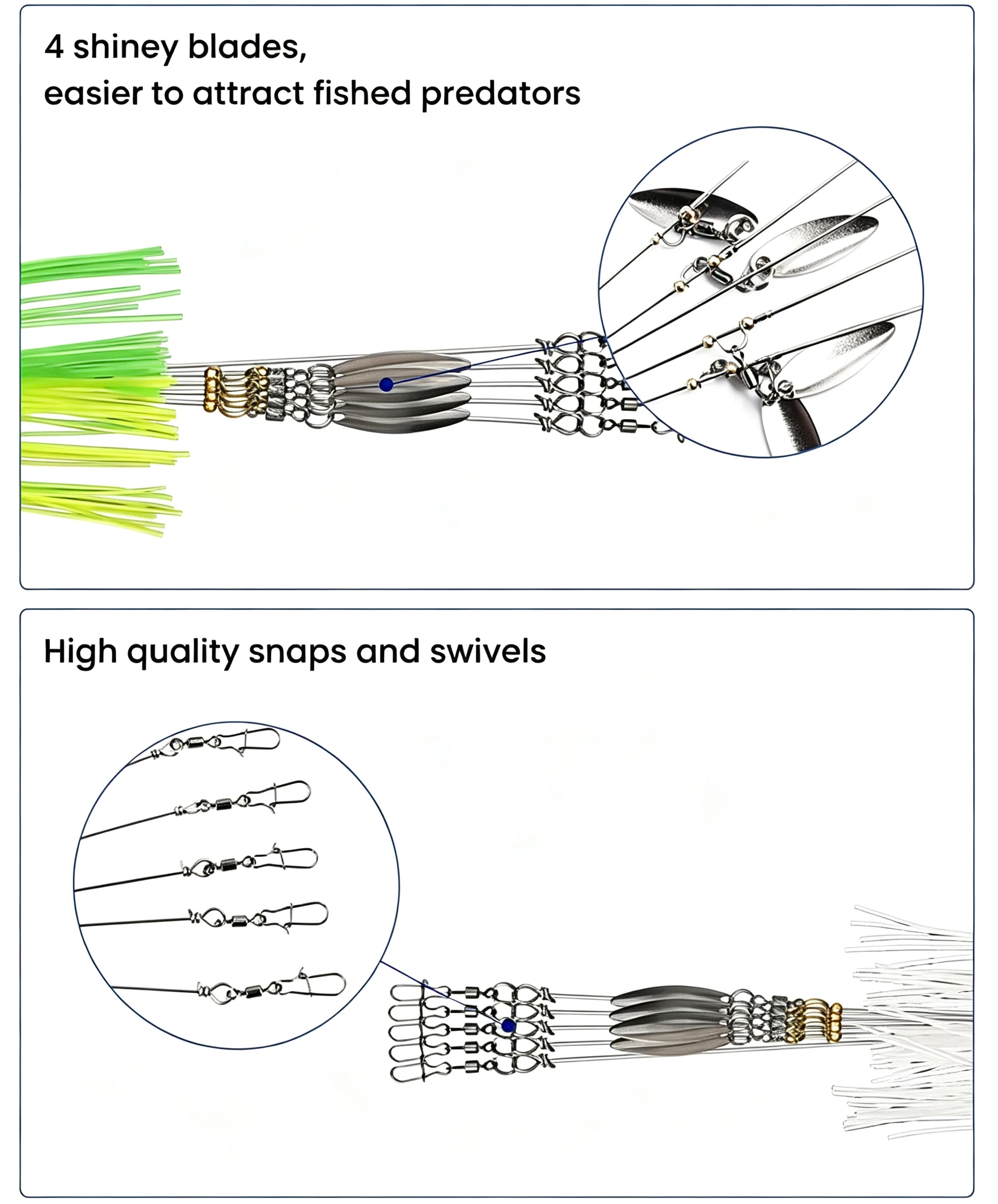 Cheery Wholesale Saltwater Salmon Aluminum Multi-Blade Umbrella Metal Jig ABS Pencil Lure - view 13