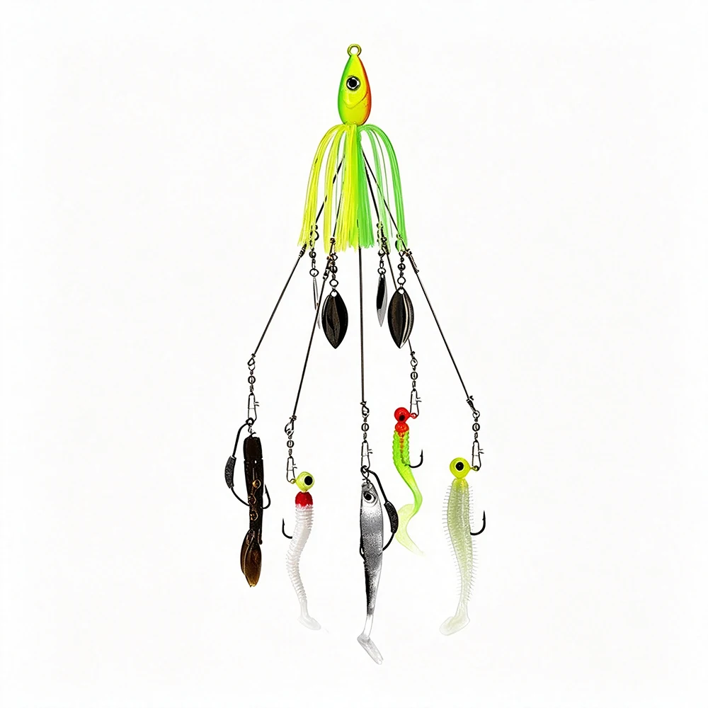 Cheery Wholesale Saltwater Salmon Aluminum Multi-Blade Umbrella Metal Jig ABS Pencil Lure - view 1