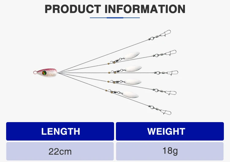 Cheery Wholesale Saltwater Salmon Aluminum Multi-Blade Umbrella Metal Jig ABS Pencil Lure - view 4