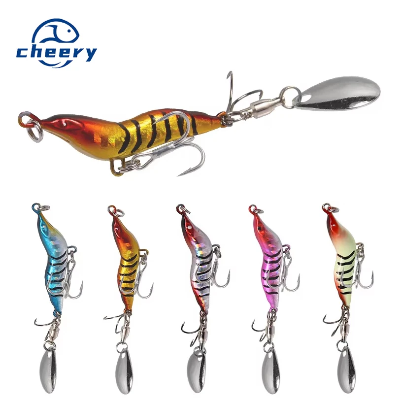 Long Casting Full Attack Shrimp Metal Fishing Lure VIB Blood Slot