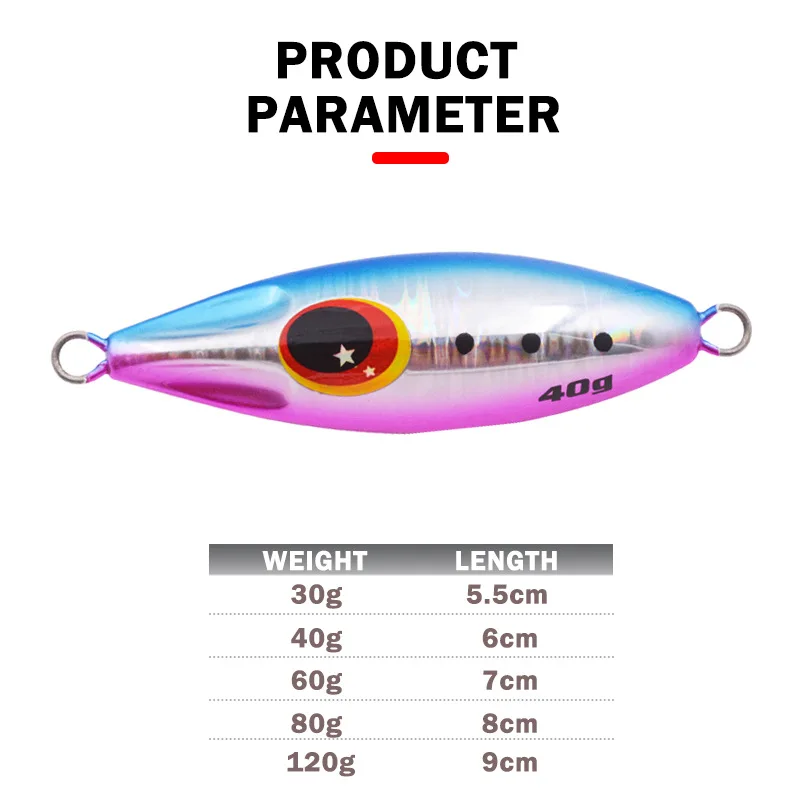CHEERY 30g-120g Saltwater Metal Jig Lures Peche Fishing Slow ABS Pencil Lure - view 10