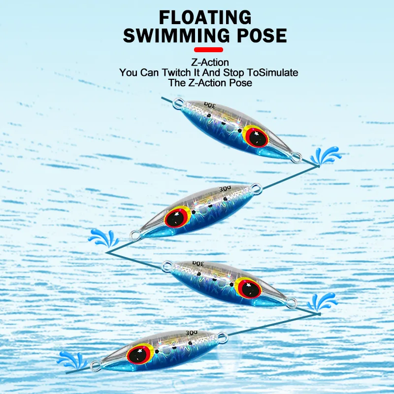 CHEERY 30g-120g Saltwater Metal Jig Lures Peche Fishing Slow ABS Pencil Lure - view 11