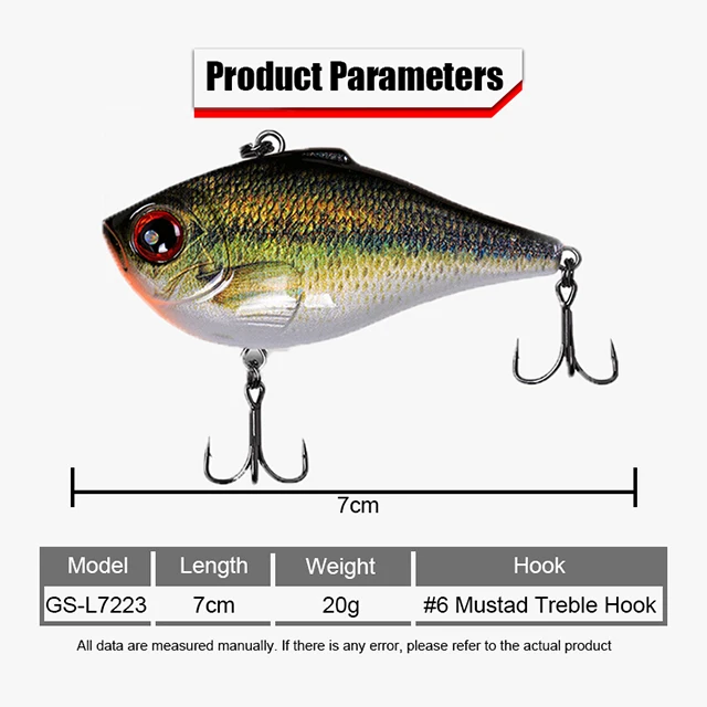 GS High Quality 7cm 20g Vib Fishing Lures Hard Bait Lure Crank ABS Pencil Lure - view 9