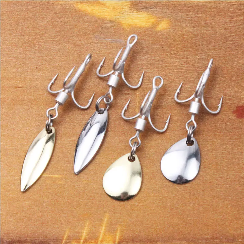 Hessen Stainless Steel Treble Hook Spinner Spoon 2# 4# 6# 8# 10#