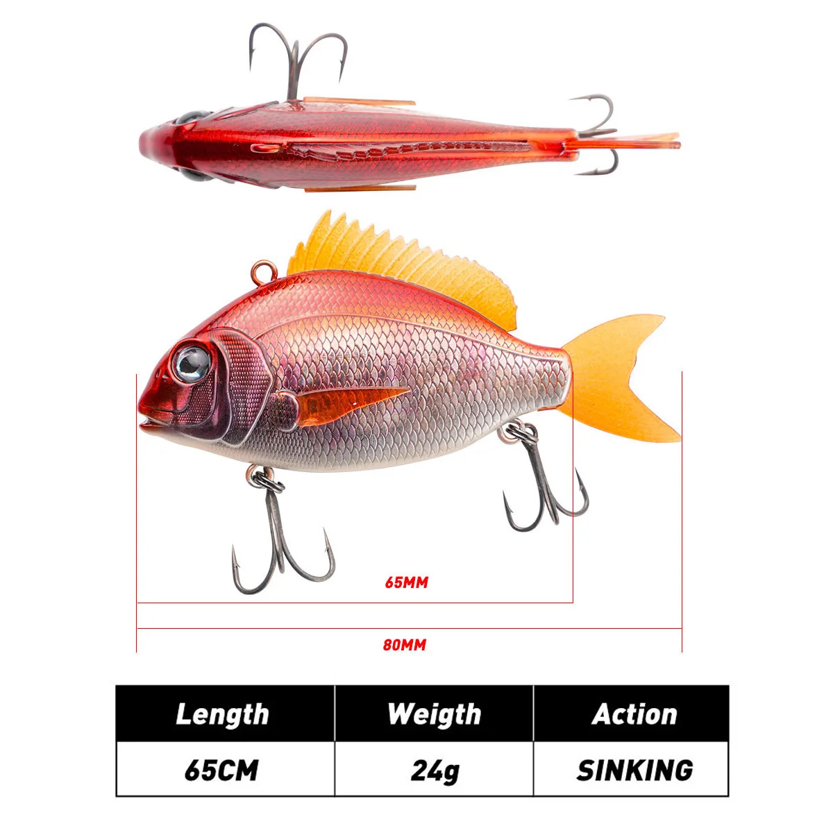 Cheery 65mm 24g Plastic Hard VIB Charikom 3D Printing Seabass Metal Jig ABS Pencil Lure - view 2