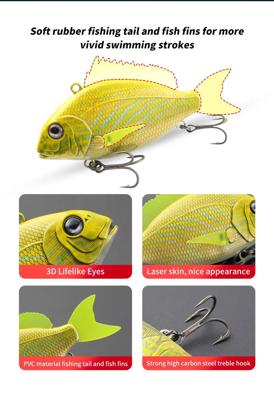 Cheery 65mm 24g Plastic Hard VIB Charikom 3D Printing Seabass Metal Jig ABS Pencil Lure - view 6