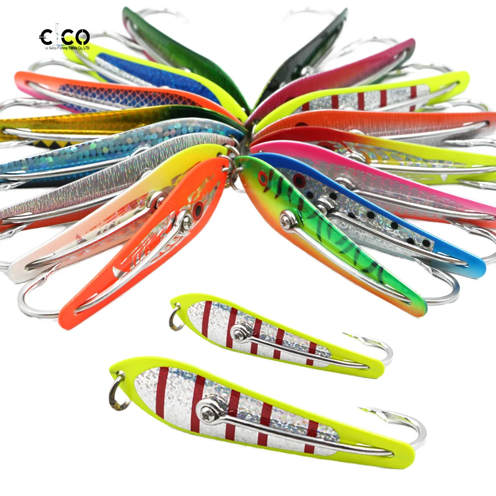 4Inch Single Double Hook Trolling Spoon Lure for Kids High Carbon