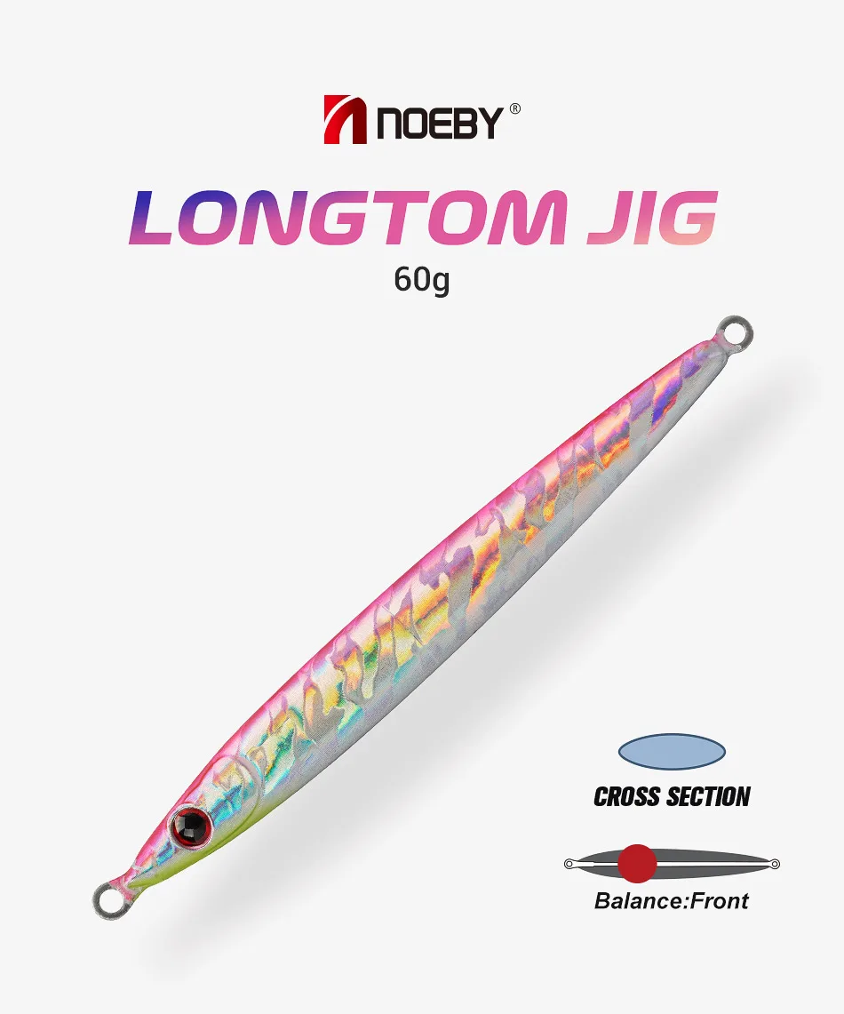 NOEBY 60g Saltwater Metal Jig Tough Center Bone Steel Panels ABS Pencil Lure - view 4