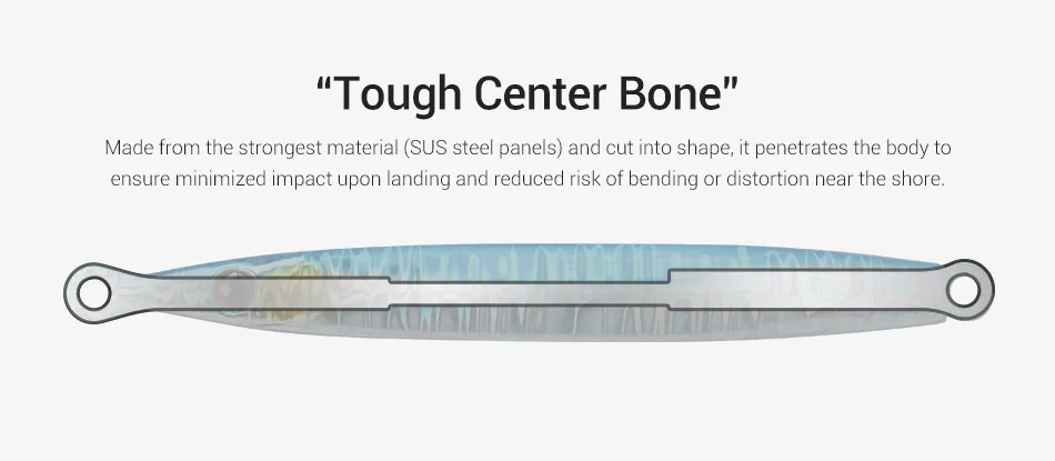 NOEBY 60g Saltwater Metal Jig Tough Center Bone Steel Panels ABS Pencil Lure - view 6