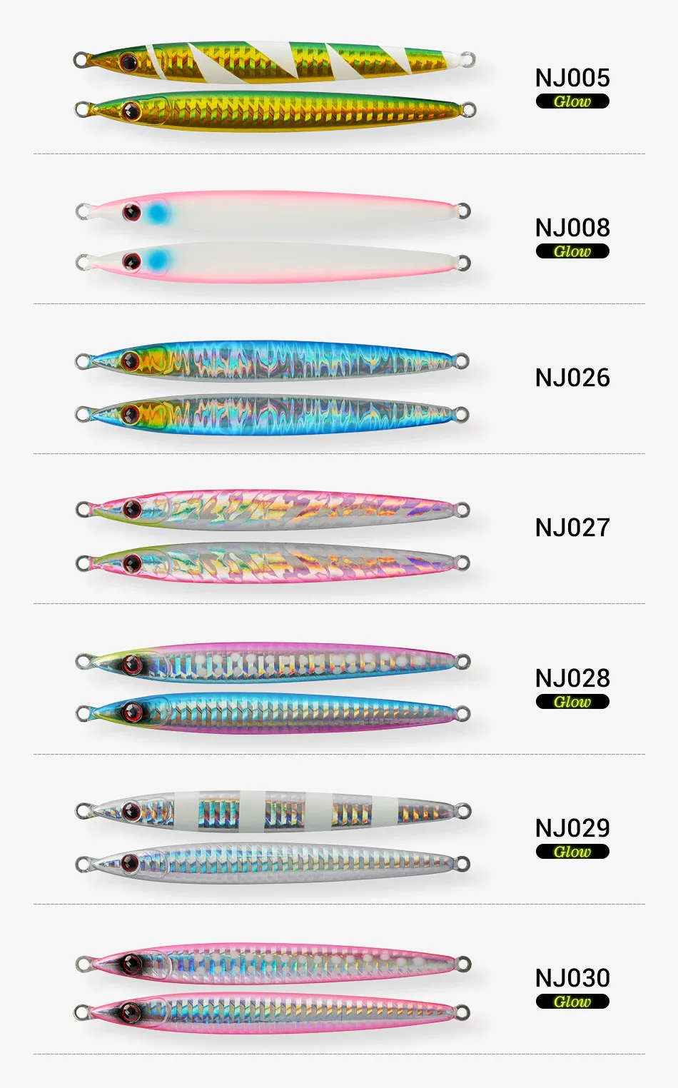 NOEBY 60g Saltwater Metal Jig Tough Center Bone Steel Panels ABS Pencil Lure - view 8
