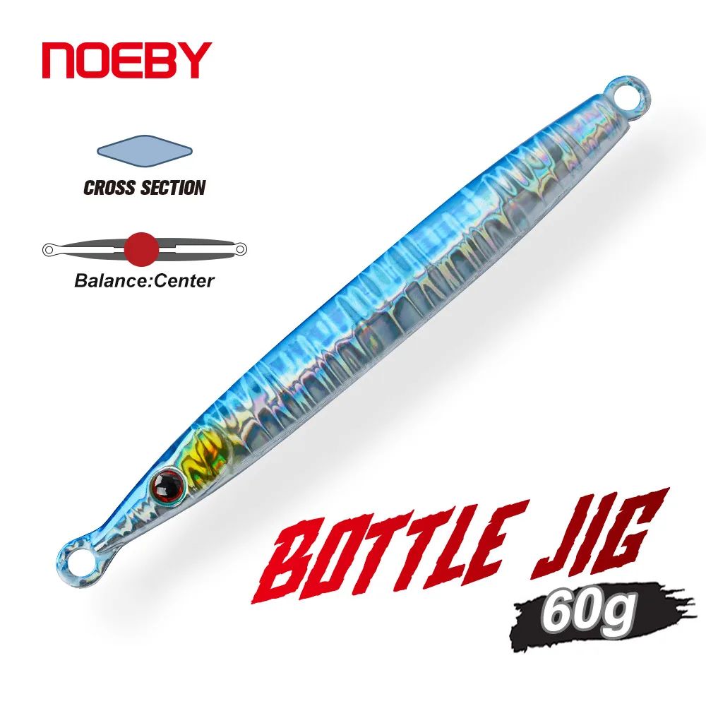 NOEBY 60g Saltwater Metal Jig Tough Center Bone Steel Panels ABS Pencil Lure - view 12