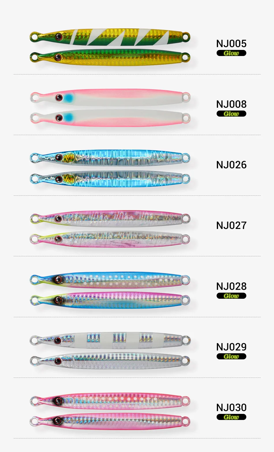 NOEBY 60g Saltwater Metal Jig Tough Center Bone Steel Panels ABS Pencil Lure - view 13