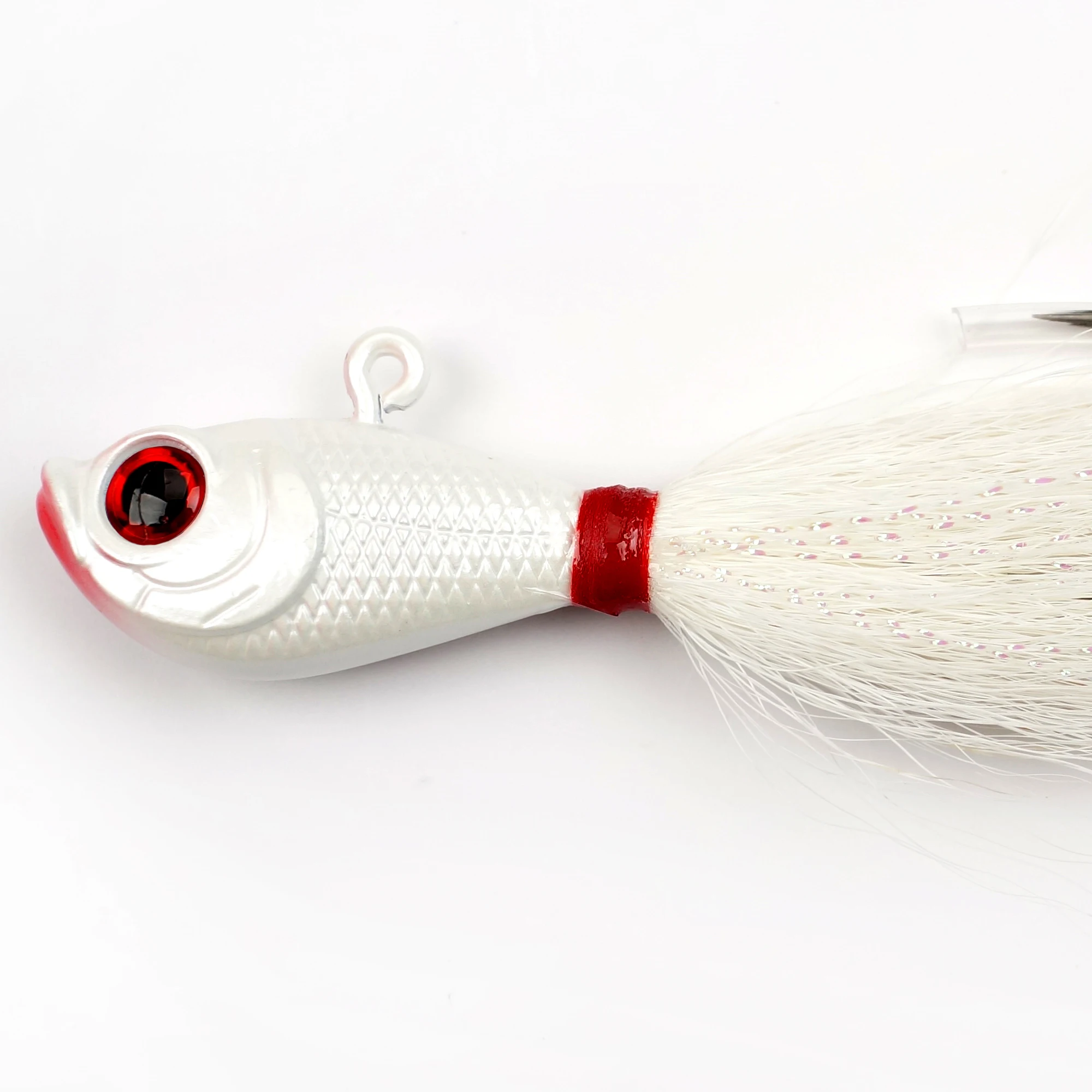 2oz 56G Tackle Mylar Series Bucktails Pearl White Metal Jig Head
