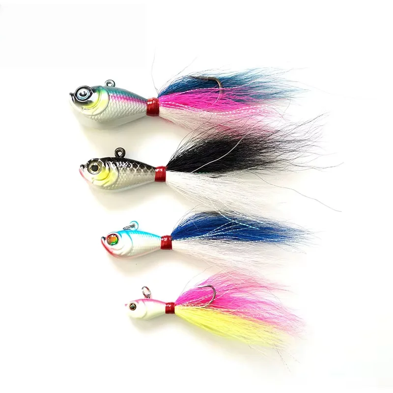 Jig Head Lead Bucktail 84g Hand Tied with Mylar Accents Super ABS Pencil Lure - view 11