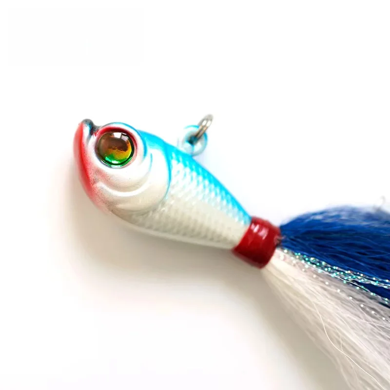 Jig Head Lead Bucktail 84g Hand Tied with Mylar Accents Super ABS Pencil Lure - view 12