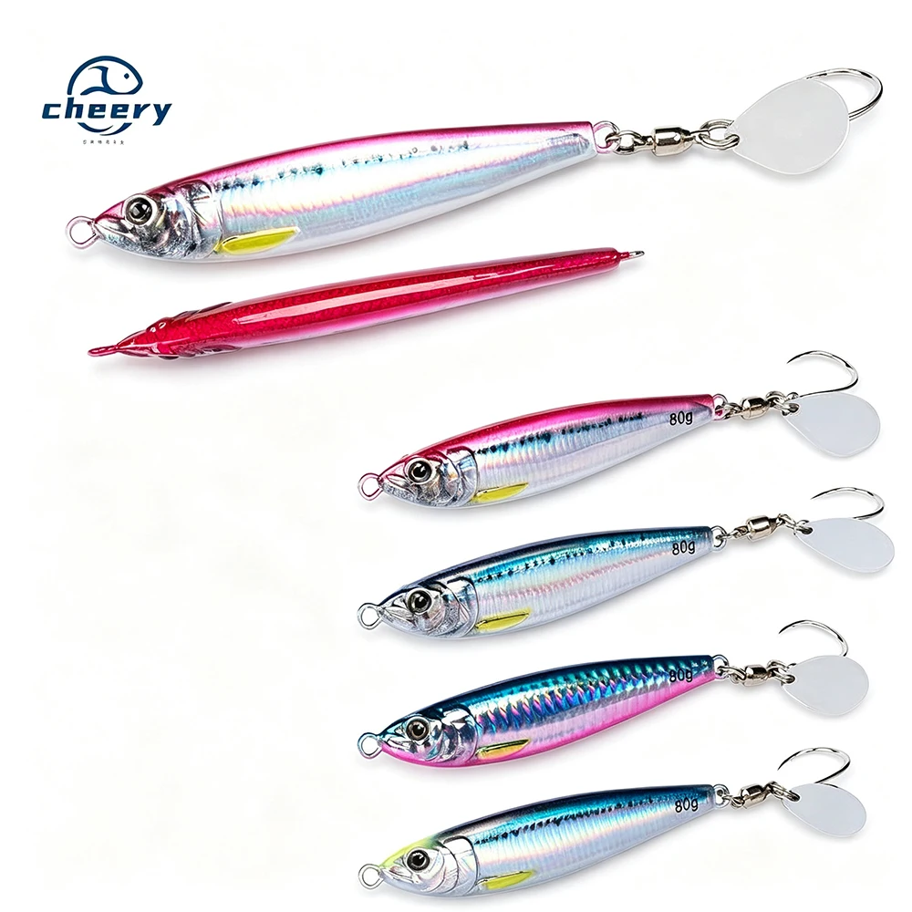 CHEERY 40g 60g 80g Saltwater Fishing Metal Jigging Bait Fast
