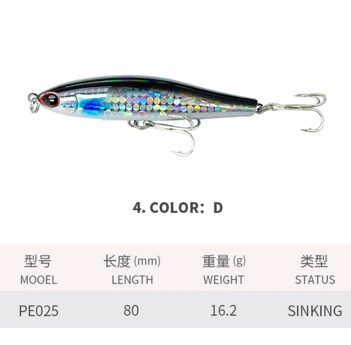 Fishing Lures Set Mixed Including Minnow Popper Crank Baits with ABS Pencil Lure - view 4