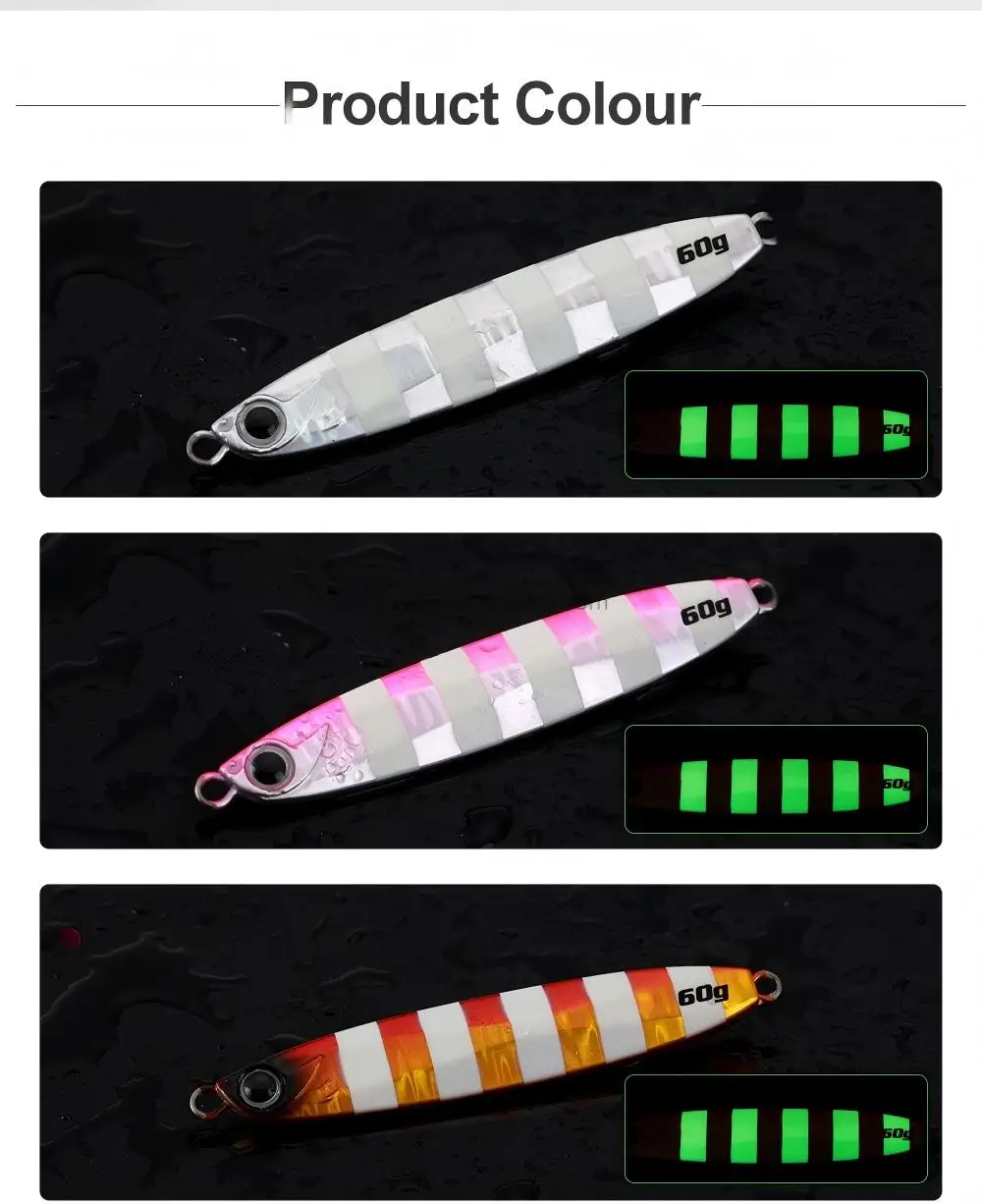 CHEERY Metal Jigging Lures Isca 35g 45g 60g 80g 100g Fishing Lead ABS Pencil Lure - view 5