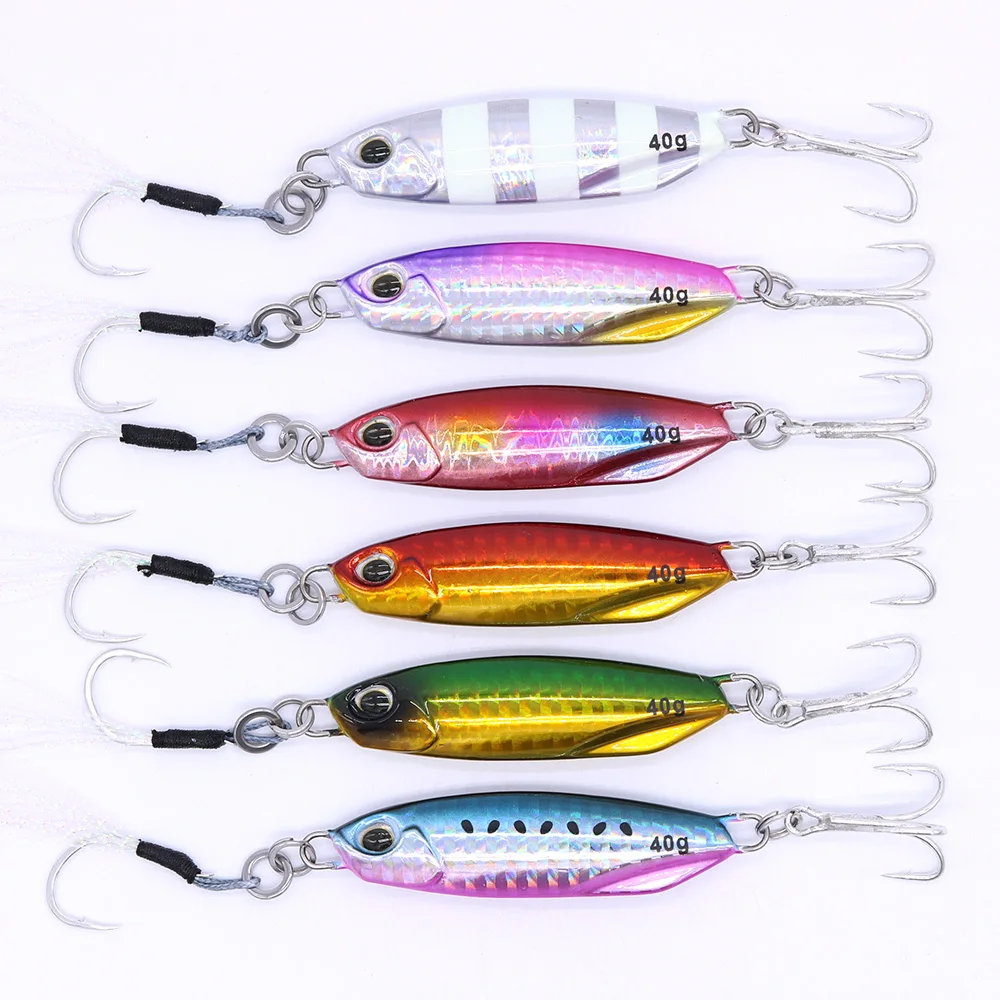 AOCLU Slow Metal Cast Jig Spoon 20g Casting Jigging Lead Fish Sea