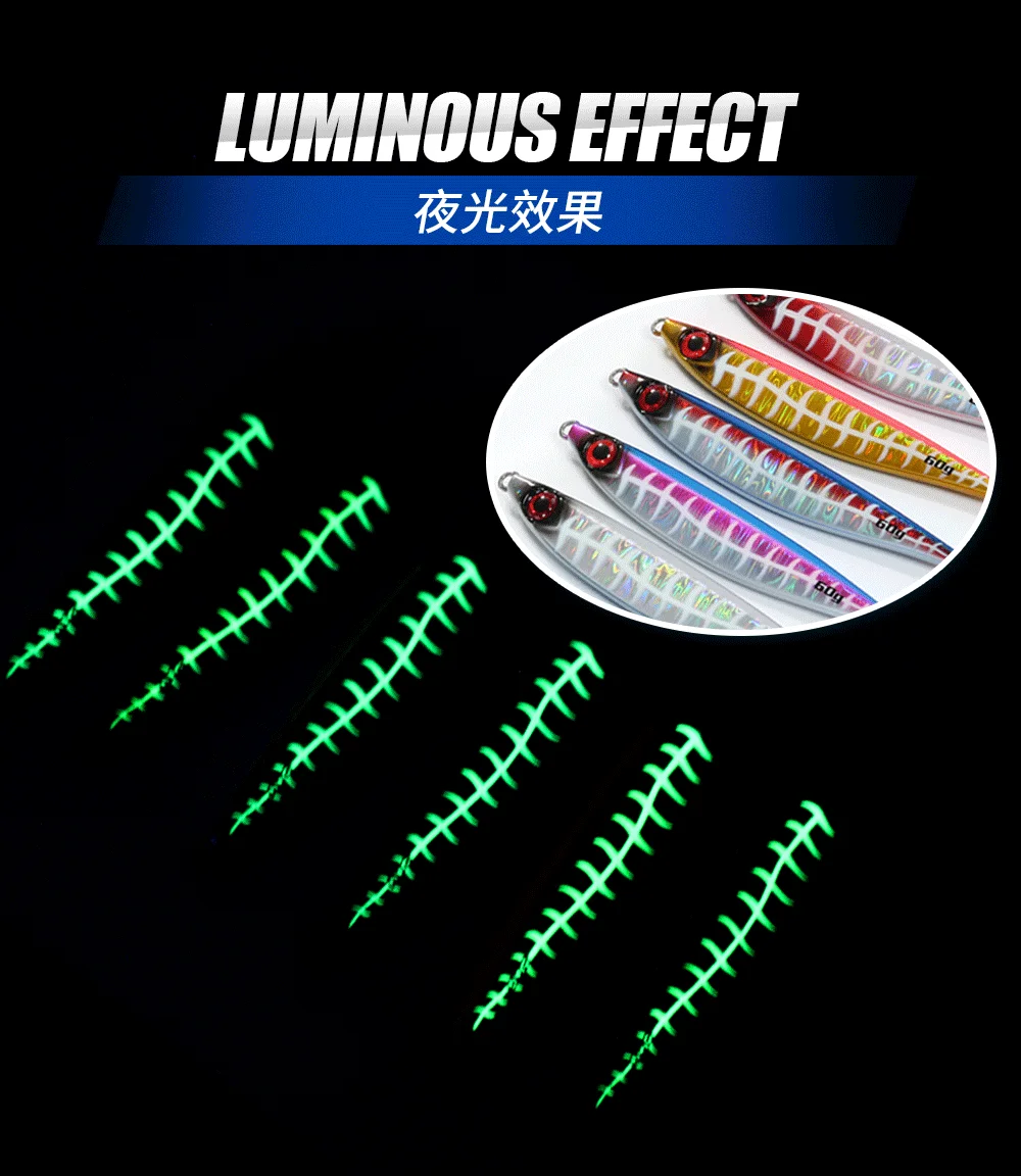 Jigging Pro Luminous Lure 40g 60g 80g 100g Shore Jig for Mackerel ABS Pencil Lure - view 13