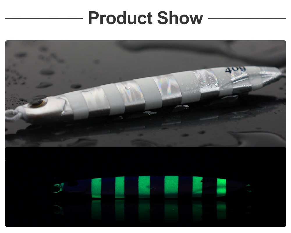 Jigging Pro Luminous Hard Lead Lure 40g 60g Slow Pitch Jig for ABS Pencil Lure - view 5