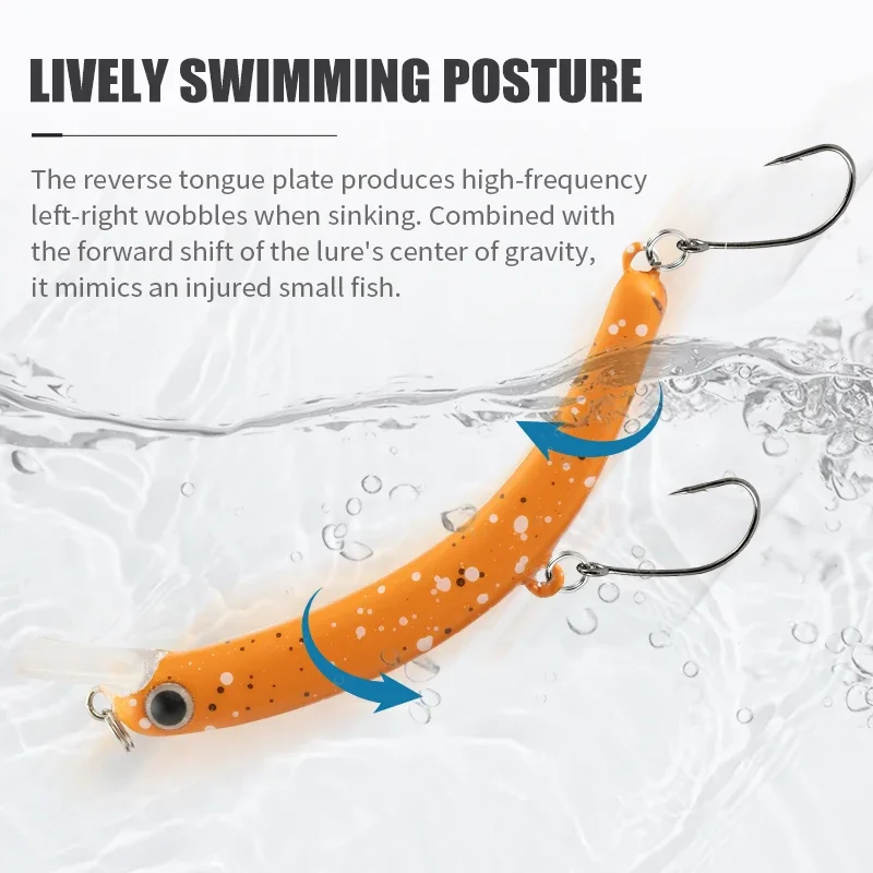 Cheery Sinking Minnow Bait 64mm 4g Plastic Fishing Lure Wobbler ABS Pencil Lure - view 6