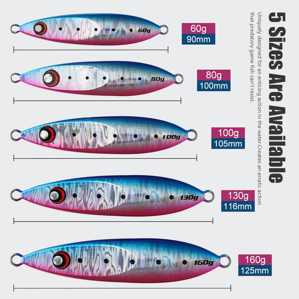 Jiggingpro Slow Blatt R Jig 60g 80g 100g 130g 160g Lead Jigging ABS Pencil Lure - view 2