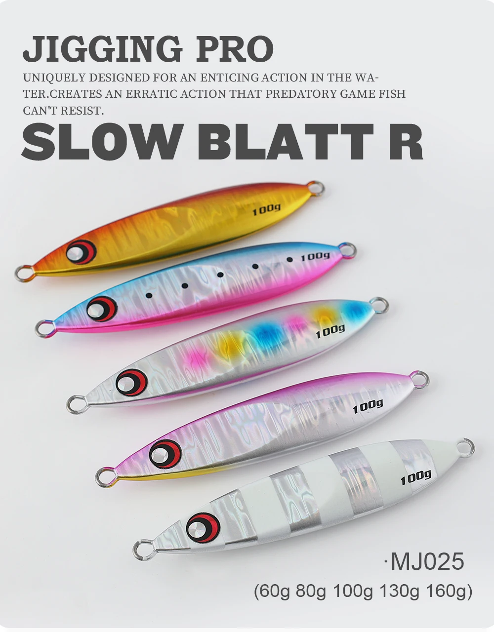 Jiggingpro Slow Blatt R Jig 60g 80g 100g 130g 160g Lead Jigging ABS Pencil Lure - view 4
