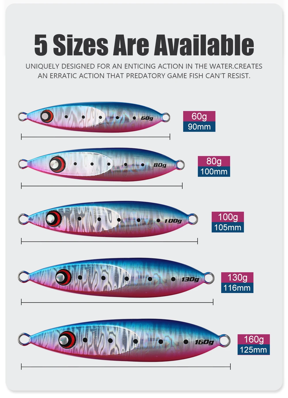 Jiggingpro Slow Blatt R Jig 60g 80g 100g 130g 160g Lead Jigging ABS Pencil Lure - view 5