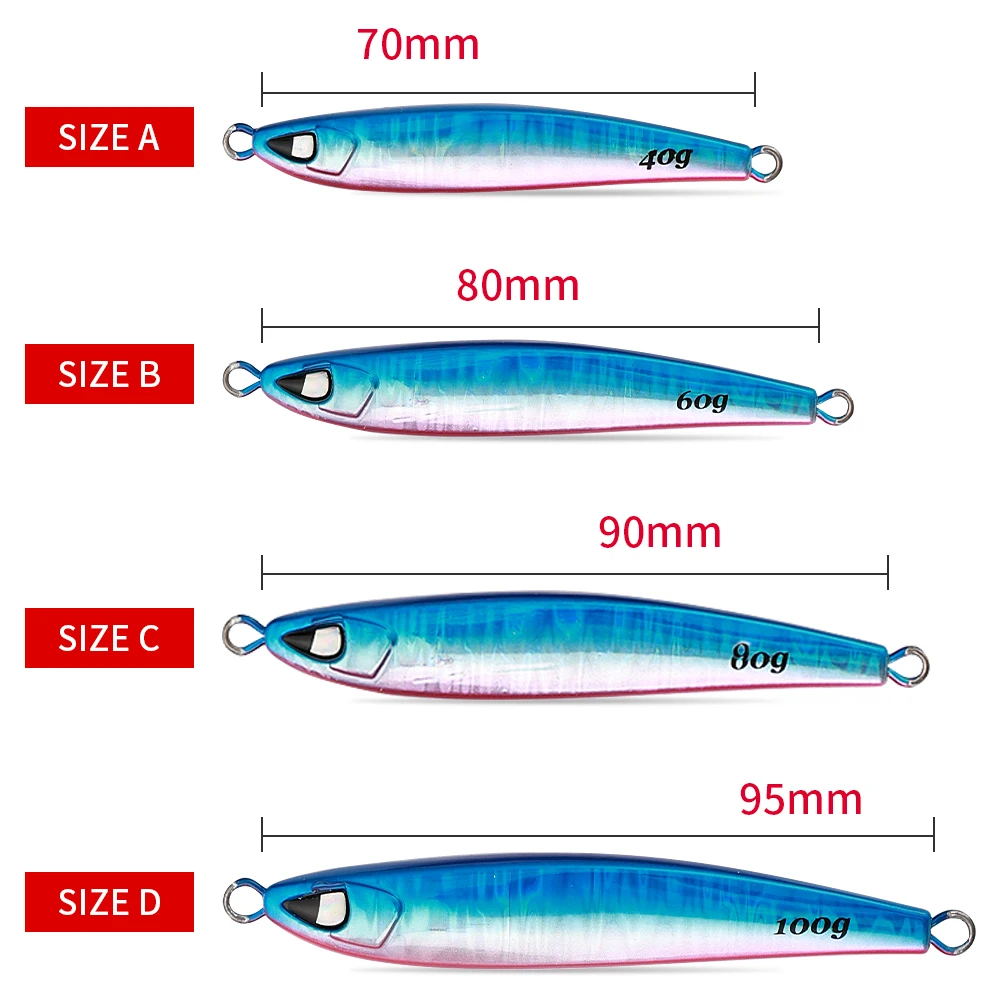 CASTFUN Casting Shore 40g 60g 80g 100g Hard Lead Lure Tuna ABS Pencil Lure - view 7