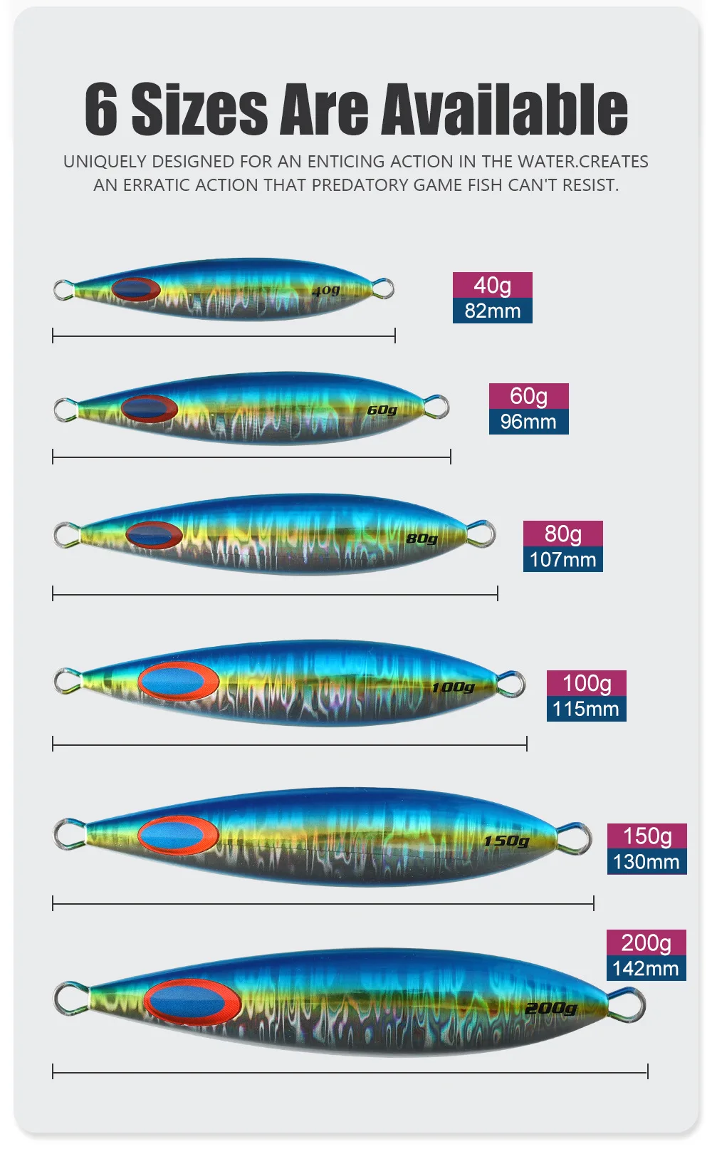 CHEERY 40g 60g 80g 100g 150g 200g Tuna Fishing Lure Metal Jig ABS Pencil Lure - view 5