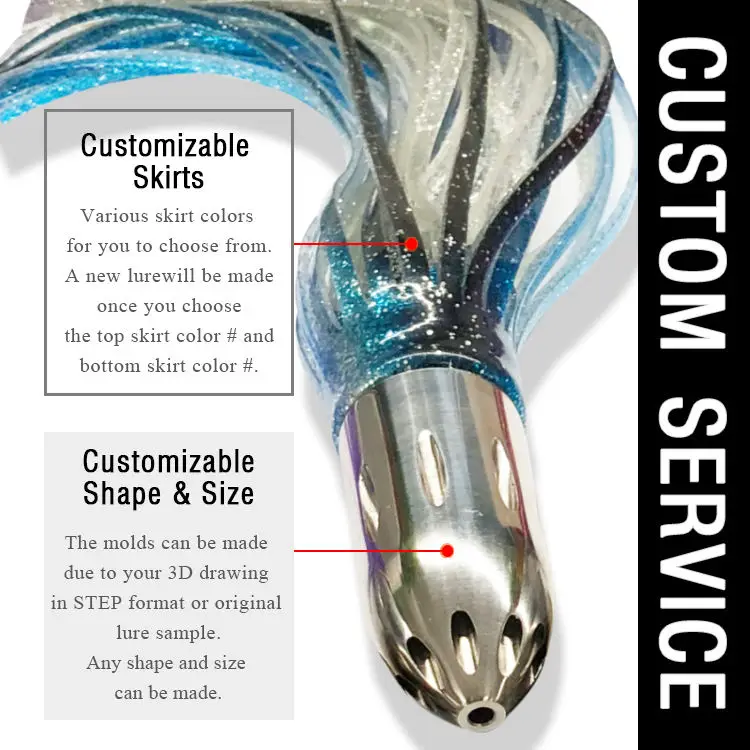 CHEERY Jet Head Trolling Squid Octopus Skirt Metal Lure Saltwater ABS Pencil Lure - view 13