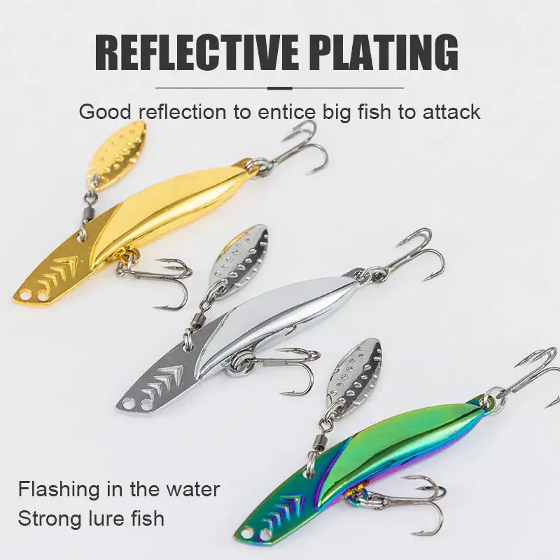 Cheery Metal Sinking Spinner Spoon Hard Bait 7g 10g 15g 20g VIB ABS Pencil Lure - view 1