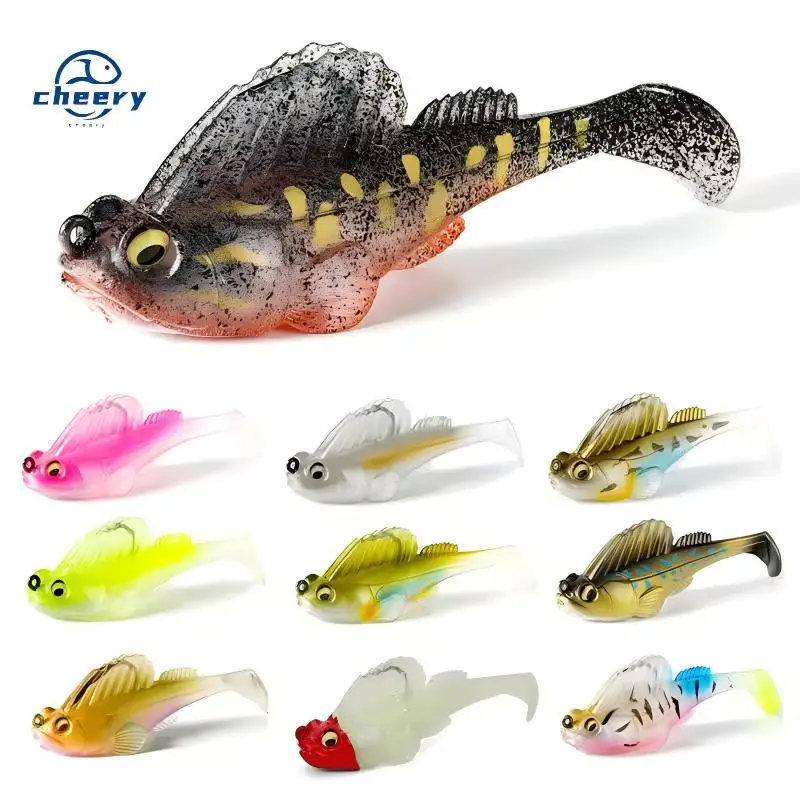 CHEERY Soft Lure Fishing Pike Frog Bass Deep Running Paddle Tail