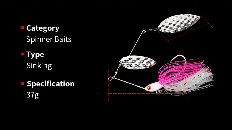 WEI 37g Composite Glitter Spinner Bait with Single Hook Barbed 3D ABS Pencil Lure - view 7